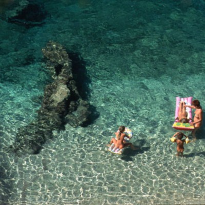 Family on Croatian Sea beach