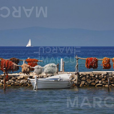 Island Rab Croatia fishing nets